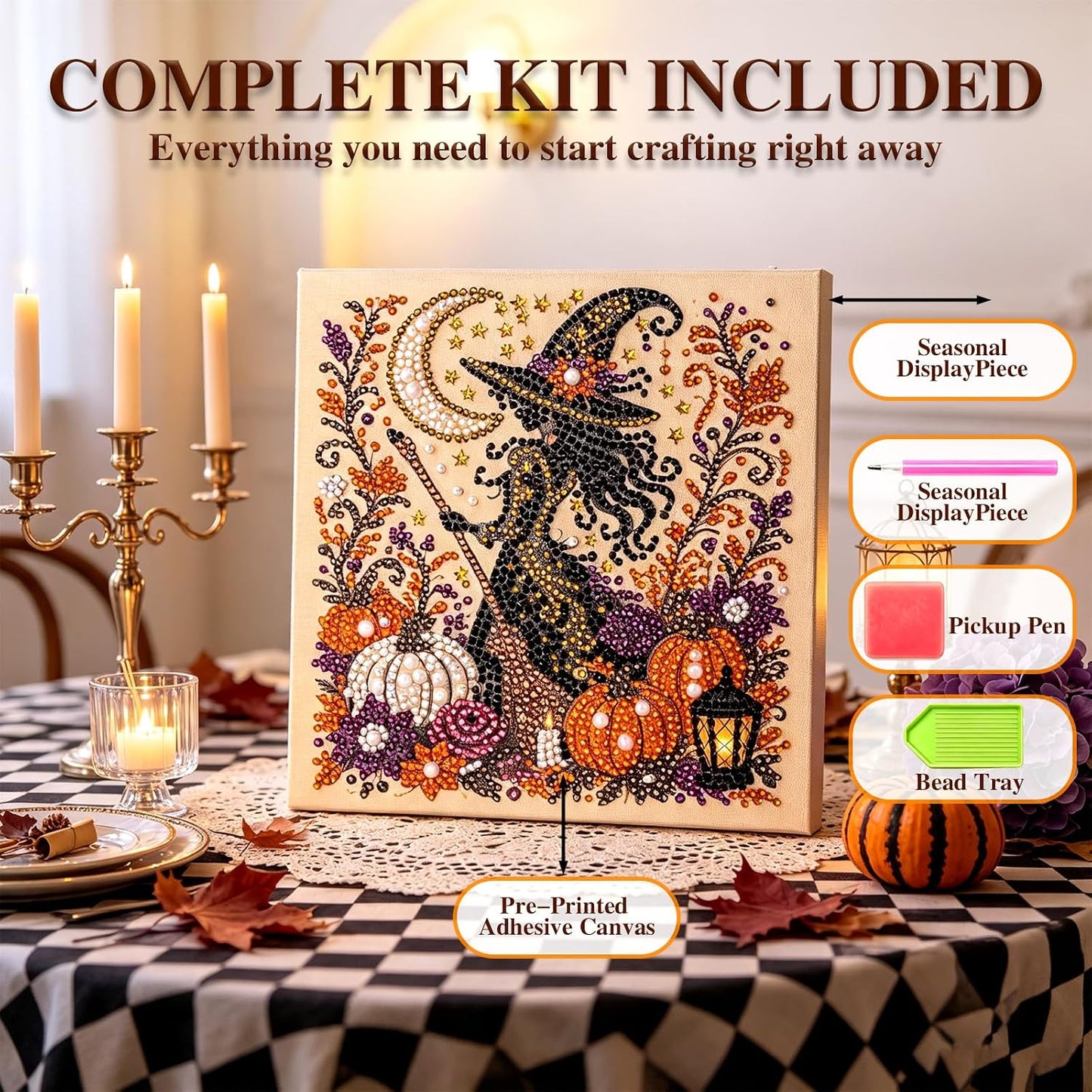 Halloween Witch Diamond Painting Kit