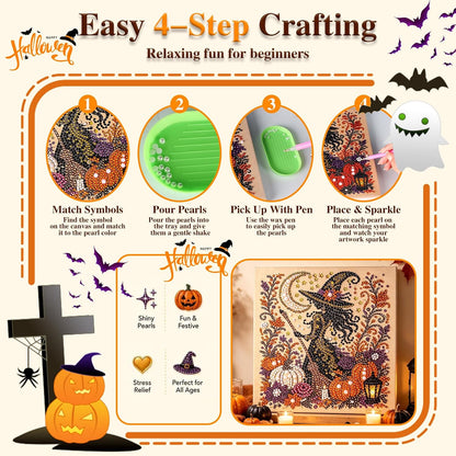 Halloween Witch Diamond Painting Kit